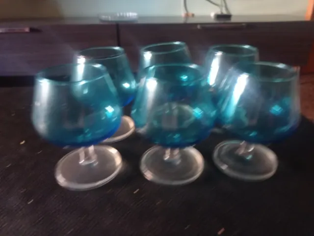 Set 6 Vasos de Coñac Azul