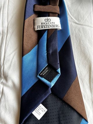 Cravatta Egon Furstenberg uomo blu marrone celeste