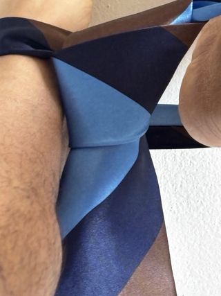 Cravatta Egon Furstenberg uomo blu marrone celeste