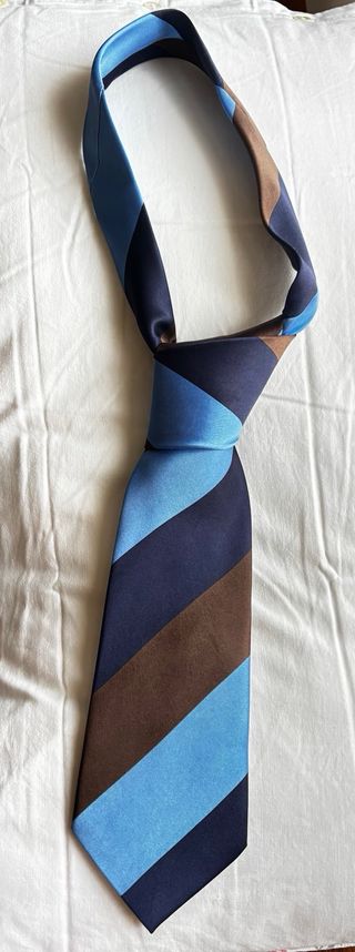 Cravatta Egon Furstenberg uomo blu marrone celeste