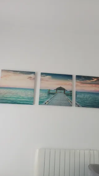 Cuadro Buda Lienzo Beige Gris