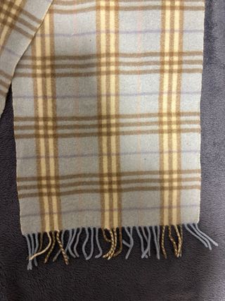 Bufanda Burberry Clásica Tartán Beige y Azul