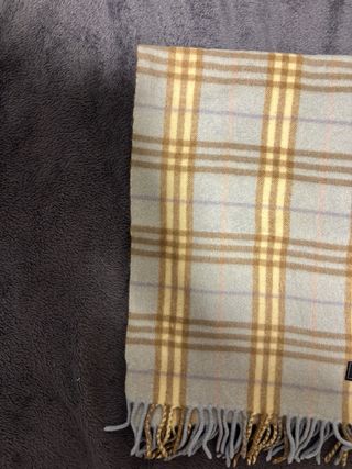 Bufanda Burberry Clásica Tartán Beige y Azul