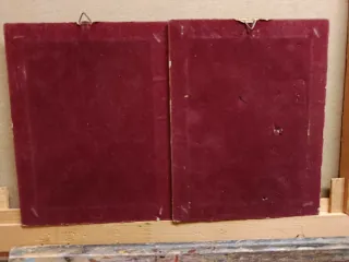 Coppia Quadretti Dipinti Vintage