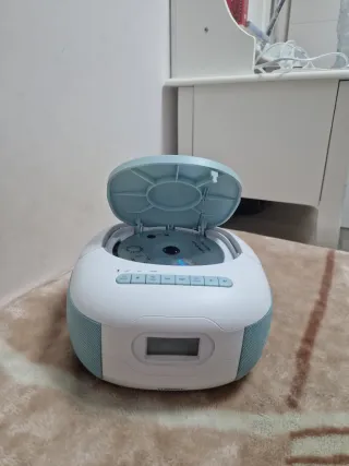 Reproductor CD MOOOV Portátil Azul y Blanco