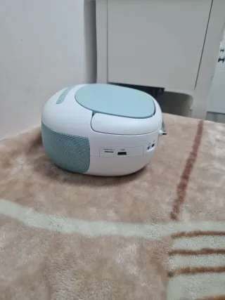 Reproductor CD MOOOV Portátil Azul y Blanco