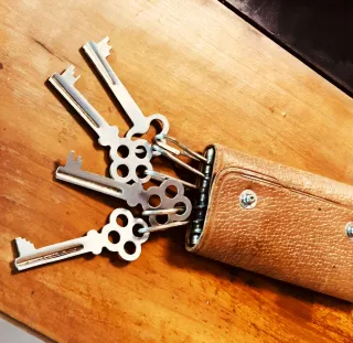 Escritorio Vintage Roble Macizo Cristal