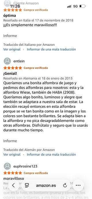 Alfombra infantil Haba lana multicolor