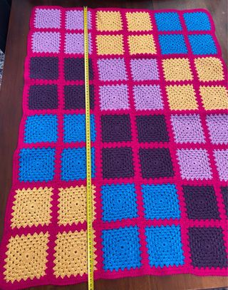 Coperta uncinetto granny square fatta a mano