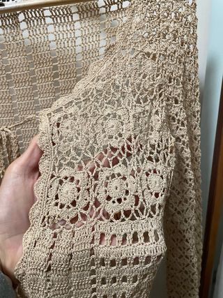 Chaqueta UNIT ganchillo beige talla única