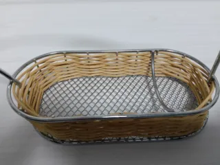 Botellero Cesta Mimbre y Metal