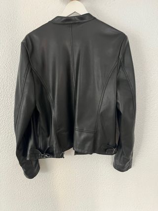 Chaqueta Cuero Polipiel Sintética Negra