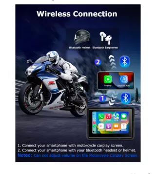 Radio para moto con Carplay y Android Auto