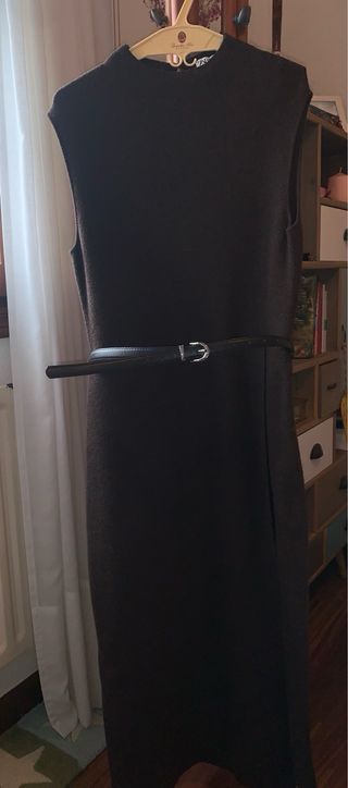 Vestido marrón Zara sin mangas