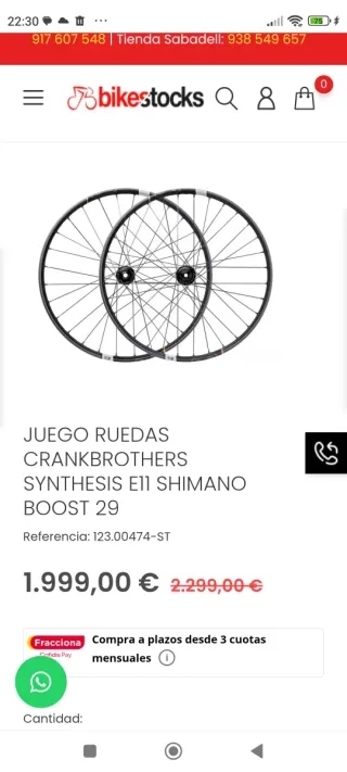 Ruedas CRANKBROTHERS Synthesis E11 Enduro Carbono