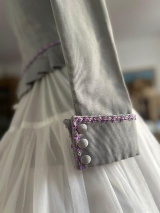 Corpiño fallera gris