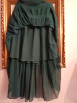 Falda verde de crespón talla única