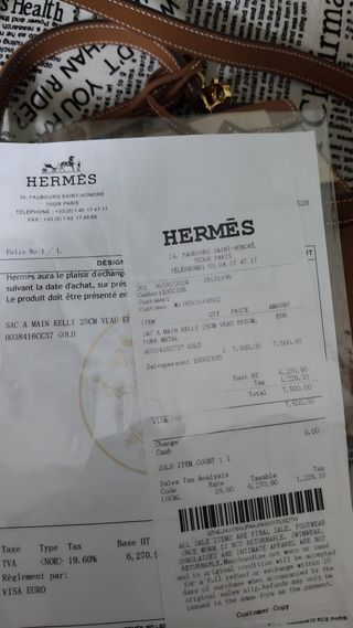 Hermès Kelly 25 Borsa Pelle Marrone Oro