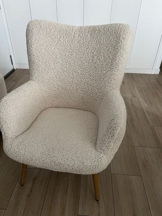 Poggiapiedi/Pouf in pile beige