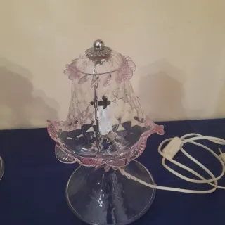 Coppia di abatjour in vetro di Murano