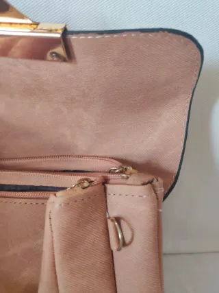 Pochette vintage beige con tracolla