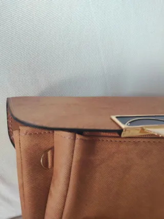 Pochette vintage beige con tracolla