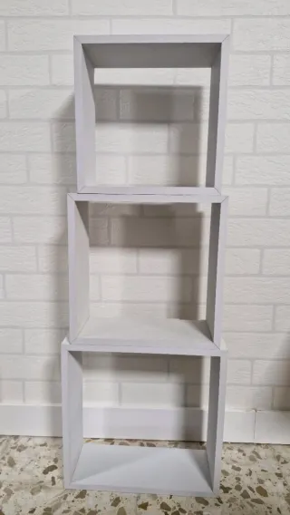 Conjunto 3 cubos estantería madera