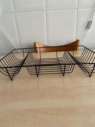 Escurridor de platos metálico negro, nuevo.