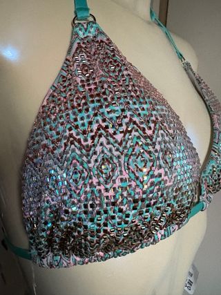 Reggiseno bikini luxury rosa e turchese