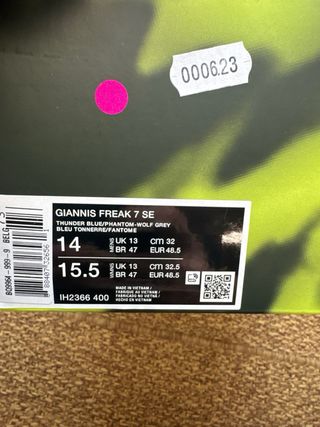 Nike Giannis Freak 7 Taglia 48.5 Nuove