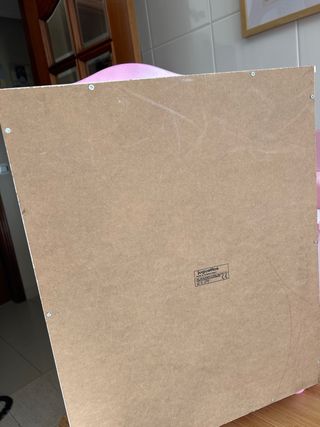 Armario de muñecas madera rosa y blanco