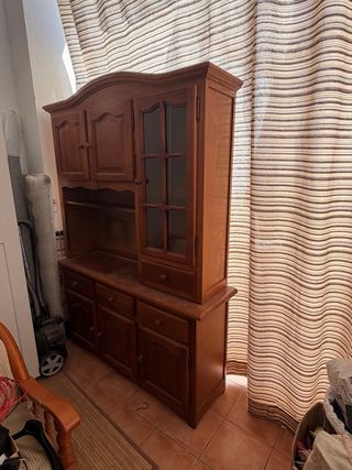 Mueble Vitrina Madera Pino Cristal