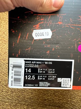 Nike Air Max 1 '86 OG Taglia 47 Nuove