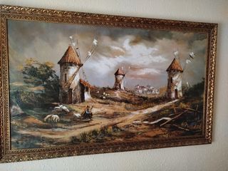 Cuadro para salón paisaje molinos de viento