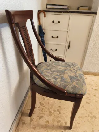 6 Sillas de Comedor Madera Tapizadas