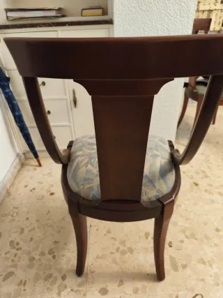 6 Sillas de Comedor Madera Tapizadas