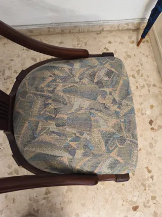 6 Sillas de Comedor Madera Tapizadas