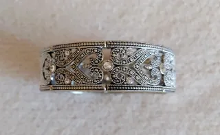 Pulsera elástica vintage plateada