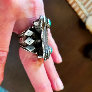 Anillo Plata Tribal Turquesa