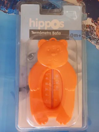 Termómetro Baño Bebé Hippos Oso Naranja