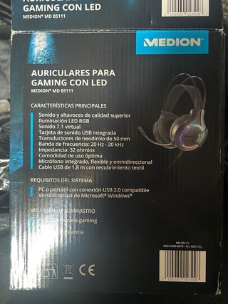 Auriculares Gaming Medion MD 85111 con LED