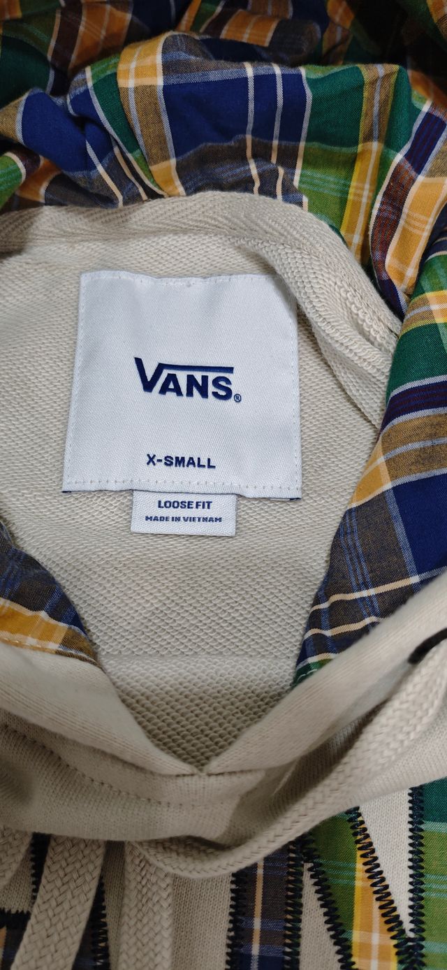Sudadera Vans Beige Talla XS amplia. Nueva