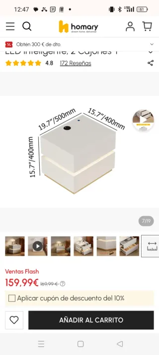 Mesita Noche Lumio LED Inteligente