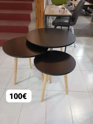 3 Mesitas de Centro Redondas Madera