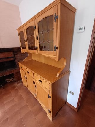 Credenza rustica legno massello vetrinetta