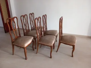 6 Sillas de Comedor Madera Maciza Antiguas