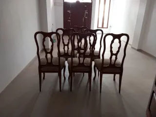 6 Sillas de Comedor Madera Maciza Antiguas