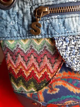 Tracolla Desigual tessuto patchwork