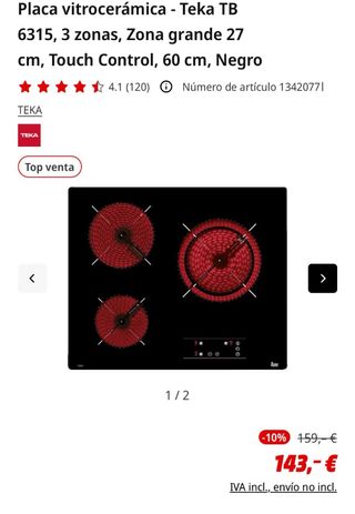 Placa vitrocerámica Teka TB6320