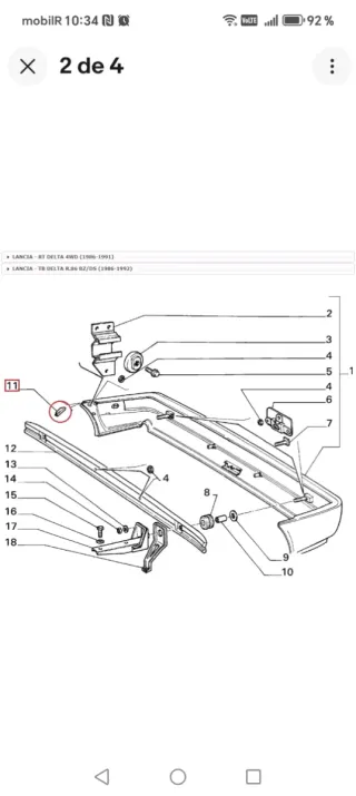 Topes Defensa Lancia Delta Integrale